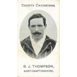 TADDY, County Cricketers, G.J. Thompson (Northamptonshire), Imperial back, slight corner knocks, G