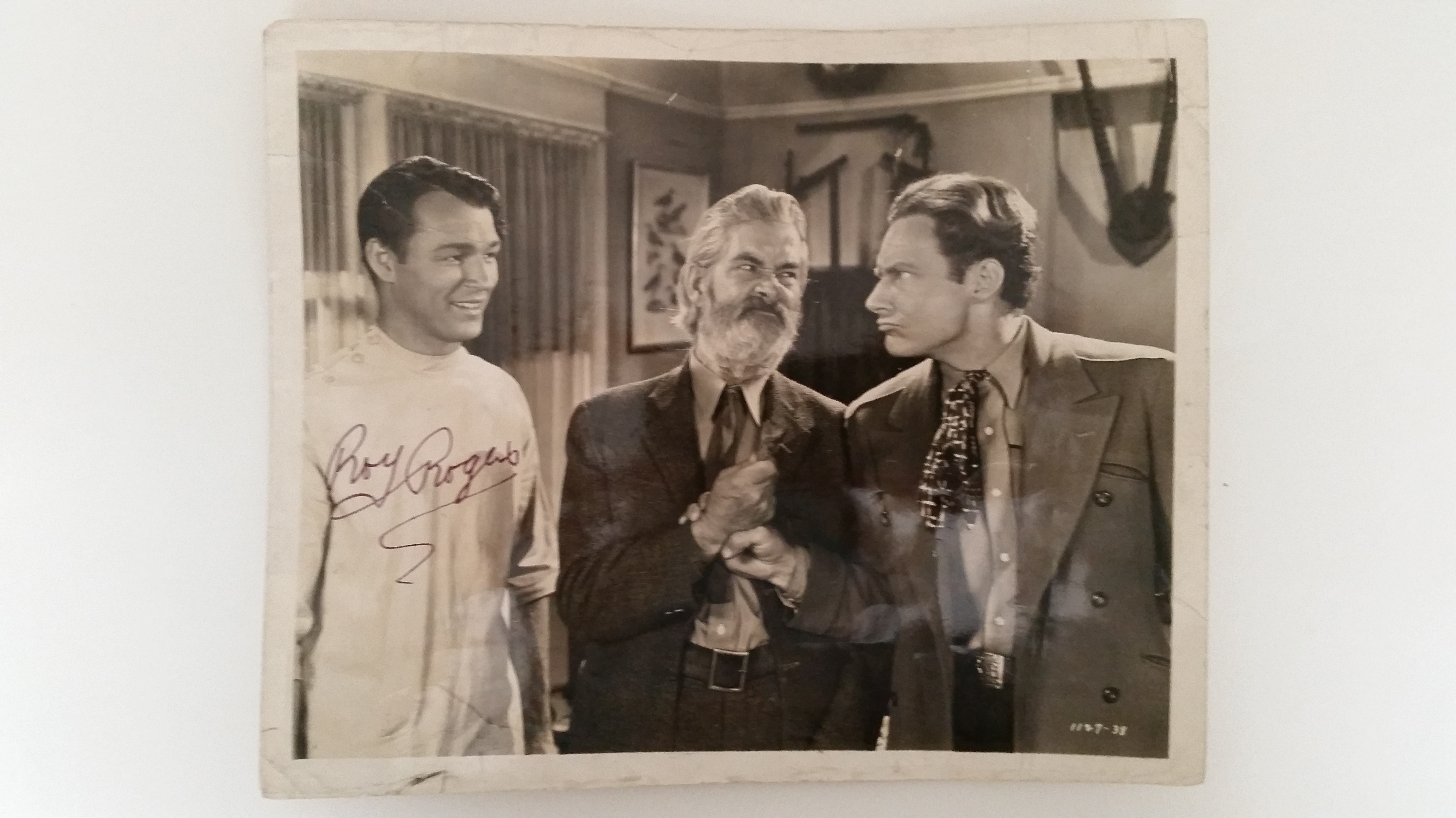 CINEMA, signed press photos, inc. Roy Rogers, Kathlyn Harrison & Jack Warner, 8 x 10, P (1, taped to - Image 2 of 2
