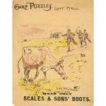 SCALES & SONS, Golf Puzzles - Lost Ball, Find the Owner of the Cow, two small corner clips, G