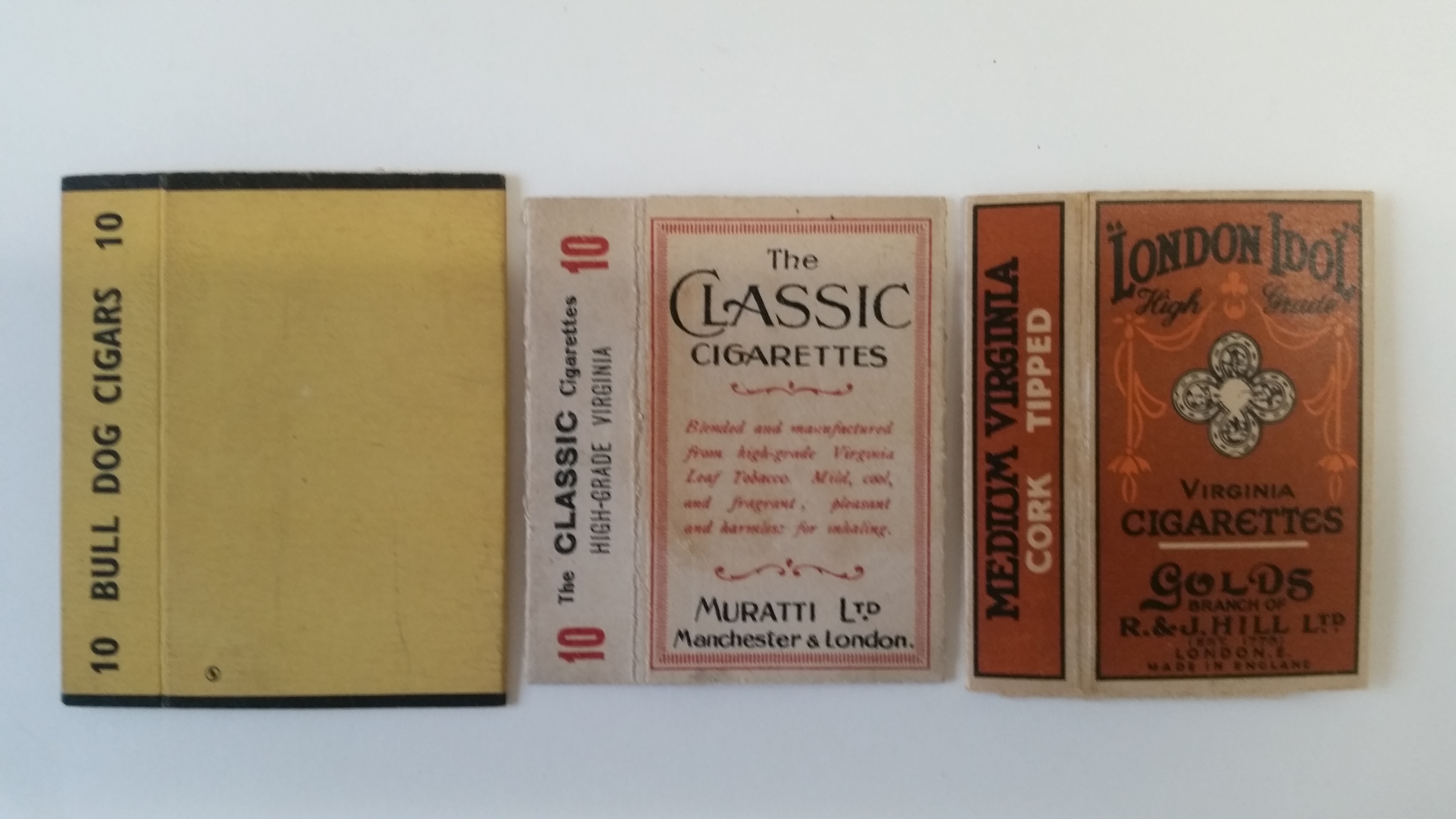 CIGARETTE PACKETS, selection, inc. Hill London Idol, Muratti The Classic Cigarettes, Elliott & Co. - Image 2 of 2