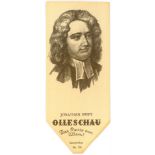 OLLESCHAU, Leseseichen (book markers with portraits), large (139 x 57mm) with pointed base, Austrian