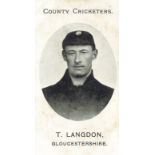 TADDY, County Cricketers, T. Langdon (Gloucestershire), Grapnel back, G