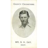 TADDY, County Cricketers, Mr. S.H. Day (Kent), Grapnel back, slight foxing, G