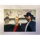 POP MUSIC, signed colour photo by The Bee Gees, by Barry, Maurice & Robin (first names only), 10 x