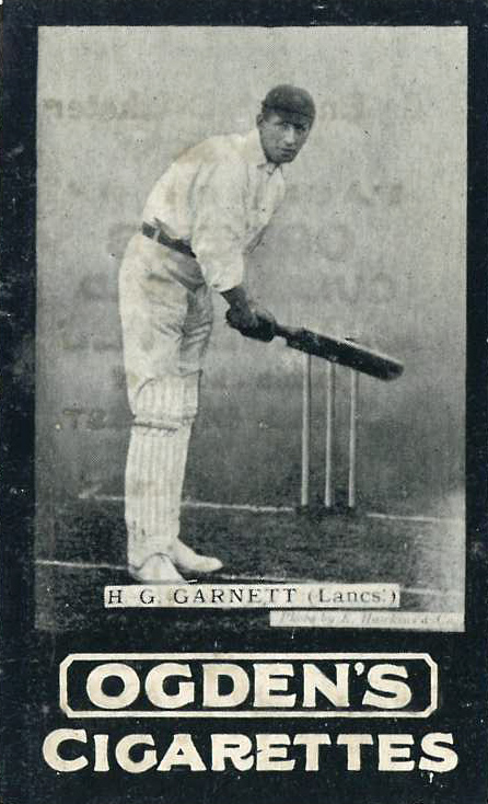 OGDENS, Tabs, English Cricketer Series, No. 5 Garnett (Lancashire), G