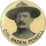 A.T.C., lapel badge, Boer War Leaders, Baden-Powell, 22mm dia., paper insert, VG