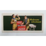 SCOUTING, advertising blotter, Coca-Cola, showing two scouts with cooler of Coke, 195 x 90mm, slight