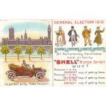 SHELL, advert postcard, General Election 1910, unused, G