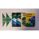 RUGBY UNION, programmes, Ireland v France, inc. complete set of 5/6 Nations played alternative years