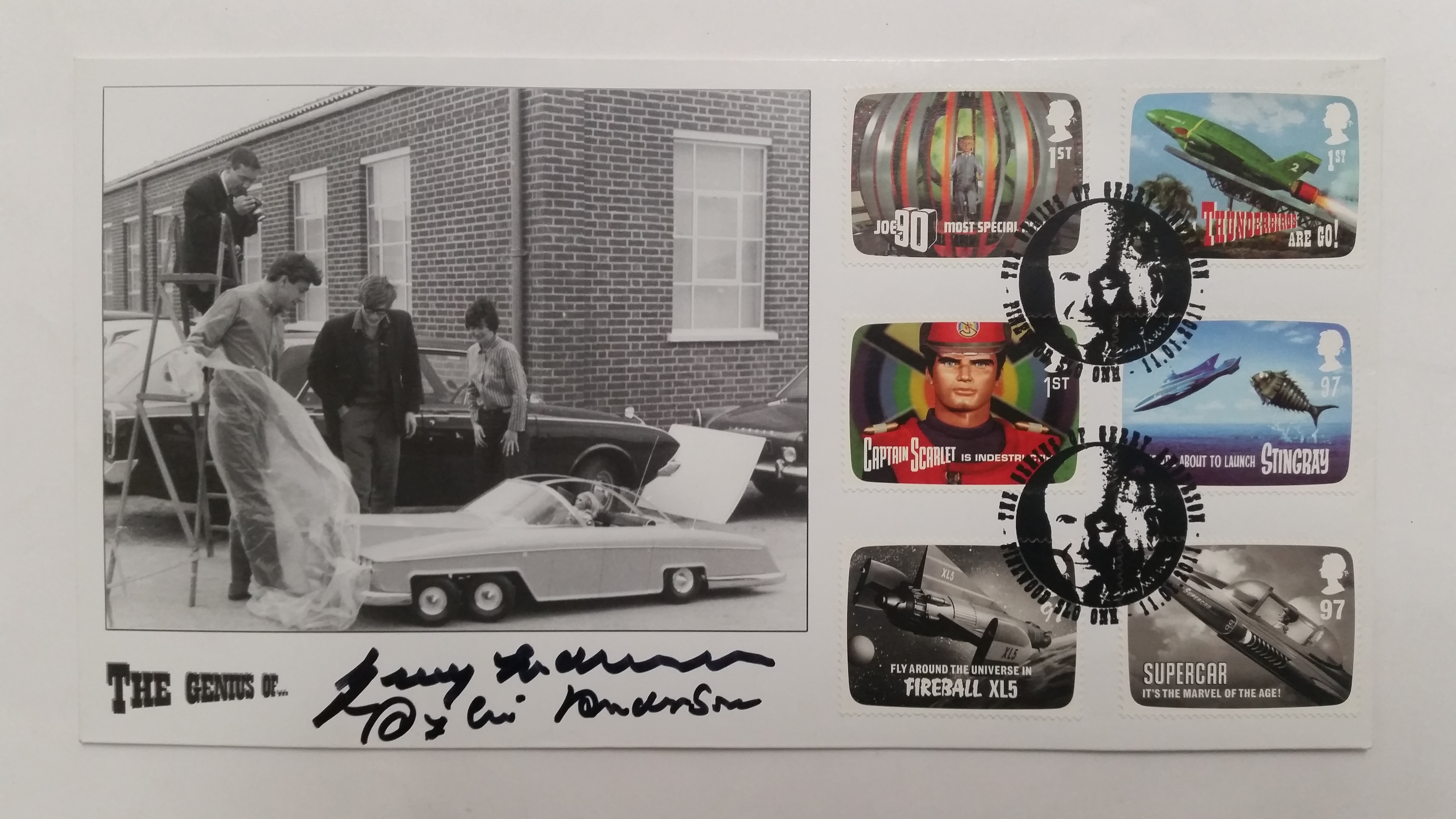 TELEVISION, Thunderbirds, signed commemorative cover by Jerry & Silvia Anderson, 2011, EX