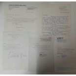 AUTOGRAPHS, signed broadcasting letters inc. Derek Jameson, Gwen Taylor, Alastair Burnet, Leah