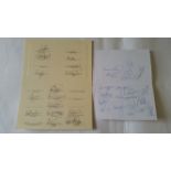 RUGBY UNION, Autographed team cards for Wales v France 1990 and Wales v France 1995, 35 autographs