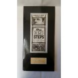 CINEMA, signed piece by Kenneth More, overmounted beneath magazine advert for The 39 Steps, 7.75 x