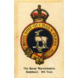 SINGLETON & COLE, Regimental Crests, standard silks, backing cards, G to EX, 28