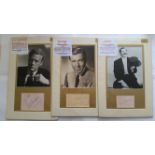 CINEMA, signed pieces, American actors, inc. George Murphy, Jerry Colonna & Van Johnson, all