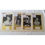 CINEMA, Actresses, signed white card overmounted beneath b/w photo, inc. Luise Rainer, Joan