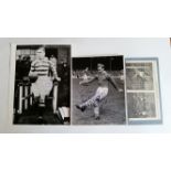 FOOTBALL, b/w signed photographs, inc. Harold Hassall, Wilf Mannion, Peter Shaw, Bert Trautmann, Tom
