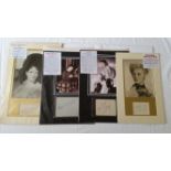 AUTOGRAPHS, stage actresses and entertainers, signed cards and album pages, together with photo,