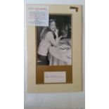 ENTERTAINMENT, signed album page by Liv Ullman, overmounted beneath photo, half-length seated at
