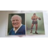 BOXING, signed photos, inc. Henry Cooper, Archie Moore, Ingemar Johansson, colour (2), 8 x 10, VG to