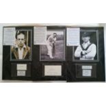 CRICKET, autographs, signed album page (lined), white cards, inc. Eddie Paynter, Cyril Washbrook,