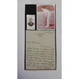 CRICKET, signed hand-written letter by Edward Mitchell Crosse (Northamptonshire), 7th May