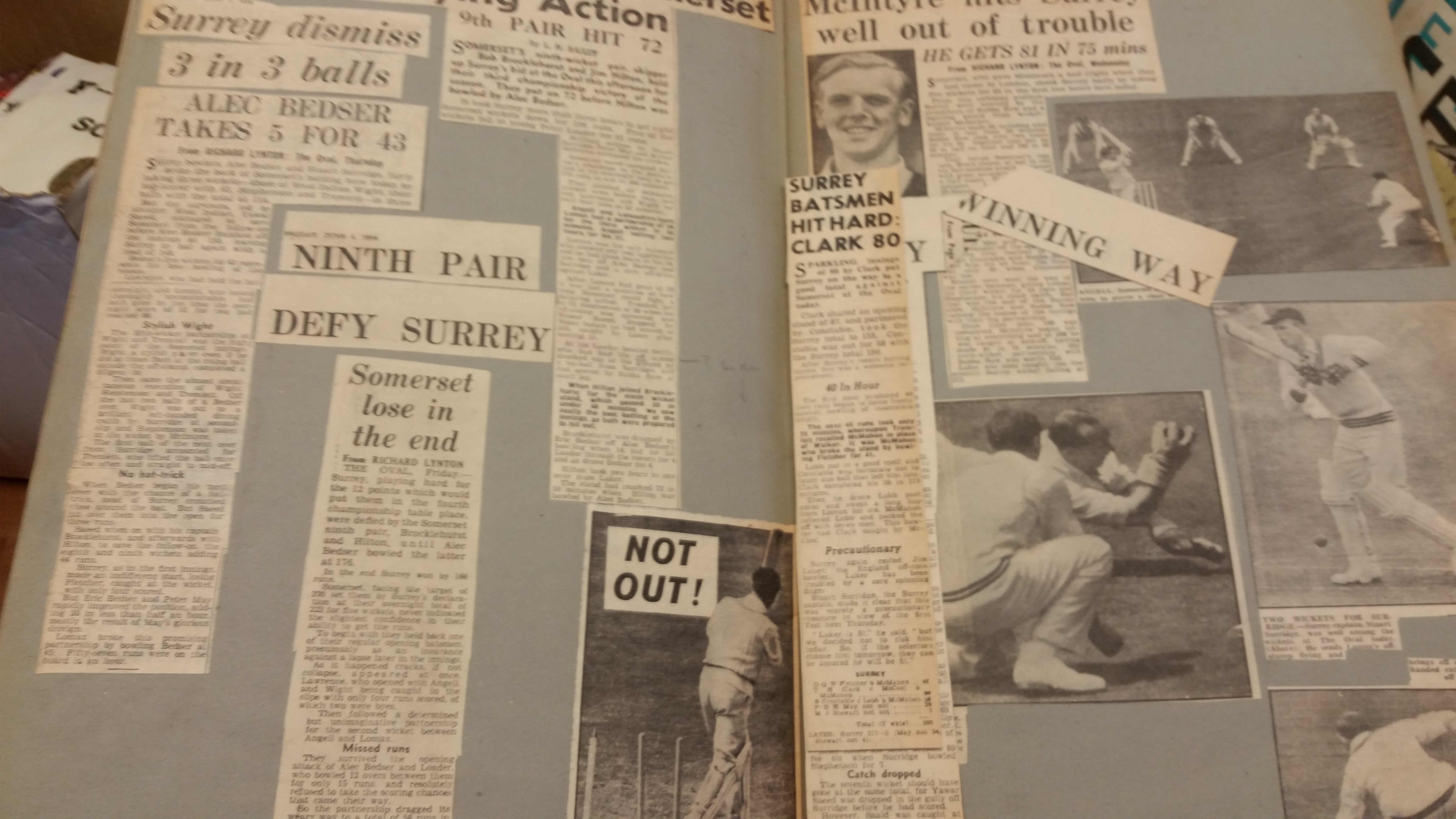 CRICKET, collection of newspaper cuttings, laid down in 18 large scrapbooks, 1954-1958, 1960, - Image 2 of 2