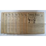 SPORT, Athletic News, 30/7/1928 to 24/9/1928, weekly issues, some spine damage but generally EX, 9