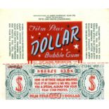 A. & B.C., wax wrapper, Film Star, with attached Bubble Bank dollar, EX