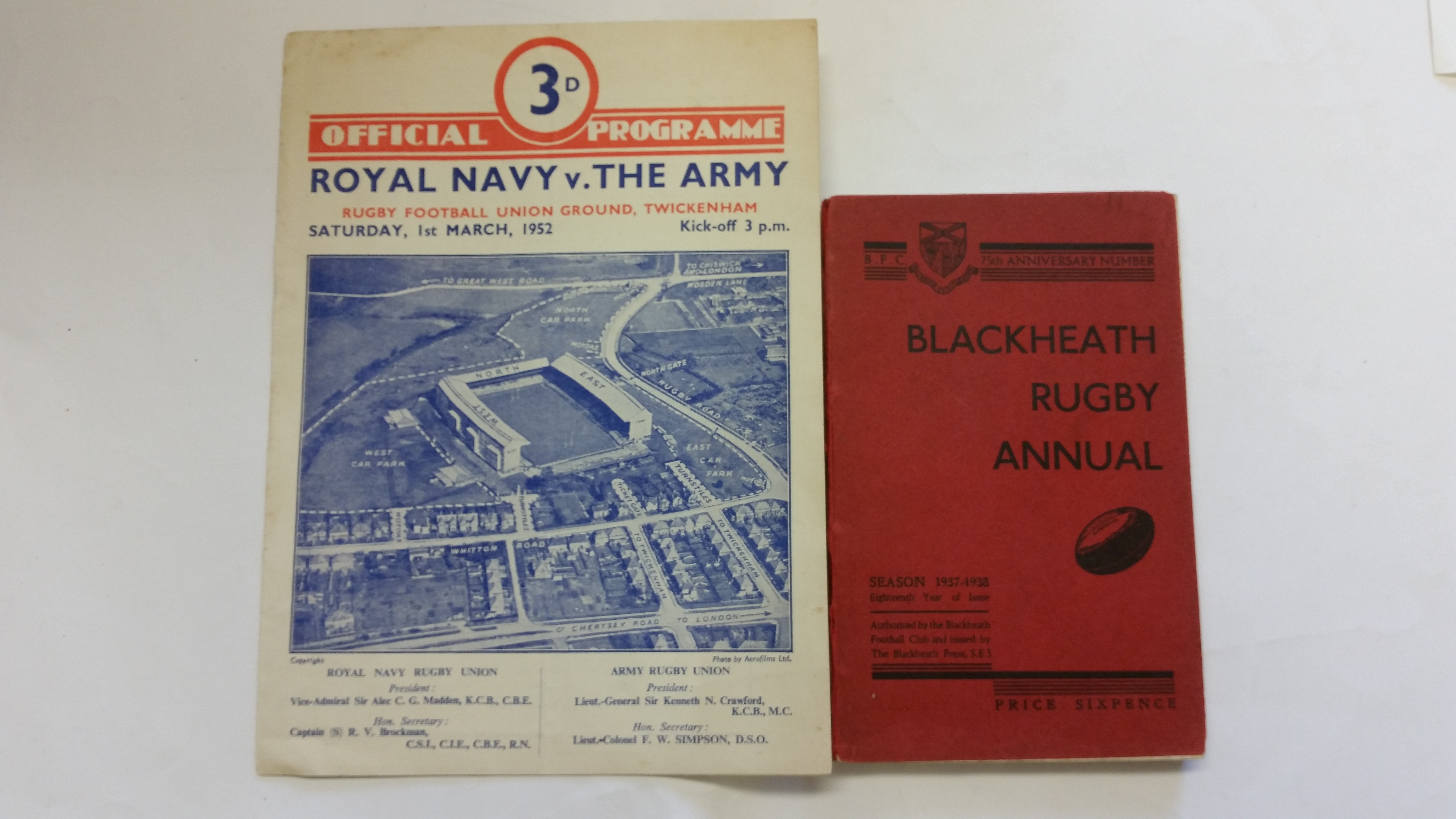 RUGBY UNION, selection, inc. Black Heath annual 1947-48; programme for Navy v Army 1952, VG, 2