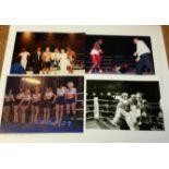 BOXING, photographs, inc. fight action, in the gym; Roberto Duran, Francis v Oyebola, Wayne Weeks