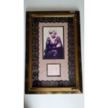 CINEMA, signed album page (3.5 x 3.25) by Marilyn Monroe, overmounted beneath colour photo,