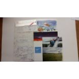 AVIATION, Concorde selection, inc. menu, private photos, newspaper article, flight certificate (