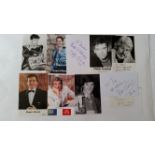 AUTOGRAPHS, signed photos, album pages etc., inc. John Tusa, Gary Mavers, Jimmy Cricket, David