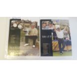 GOLF, autographs, large colour pages from golf yearbvooks, signed in ink, inc. Jim Furyk, Padraig