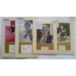 CINEMA, signed white cards, American actresses, inc. Joanne Dru, Anne Harding, Ann Miller & Glen