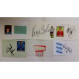 FOOTBALL, signed white cards, pieces, promotional cards etc., inc. Shay Given, Barry Fry. Kenny