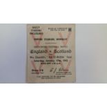 FOOTBALL, ticket stub, England v Scotland, 17th January 1942, for Mrs Churchills Aid to Russia Fund,