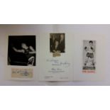 BOXING, signed photos, pieces etc., corner-mounted to larger pages, George Biddles, Harry Levene,
