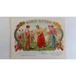 TOBACCO, crate label, Golf-Links, showing ladies & gentlemen in period dress playing golf, 7.75 x 6,