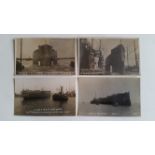 NAVAL, postcards, RP ship launches, inc. Vincent (2, 1908), Queen Elizabeth, Neptune (1909), not pu,