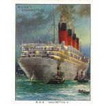 WILLS, Famous British Liners 1st & 2nd, complete, large, G to EX, 60