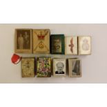 PHILLUMINISM, hardware, matchbox holders, inc. Winston Churchill, 1937 Coronation, floral, military,