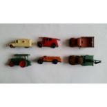 TOYS, metal toys (mainly Dinky), inc. fire engines, ambulances, steam roller, tractor, dairy van,