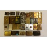 PHILLUMINISM, selection of metal hardware, inc. mainly matchbox holders, many brass, some