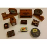 PHILLUMINISM, hardware, mainly matchbox holders, inc. mainly wood; musical, floral, birds,