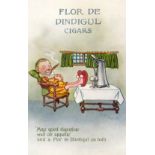 BEWLAY, advert postcard, May Good Digestion..., The Flor De Din-Digul Cigar, rare Gibraltar