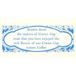 BROOKE BOND, advert insert, Crown Cup Instant Coffee (1967), text only, p/b, EX