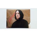CINEMA, signed Alan Rickman photo, showing him in character as Snape, signed in pink marker, 10 x 8,