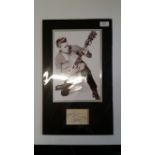 POP MUSIC, signed piece by Billy Fury, overmounted beneath photo full-length in guitar pose, 11.5